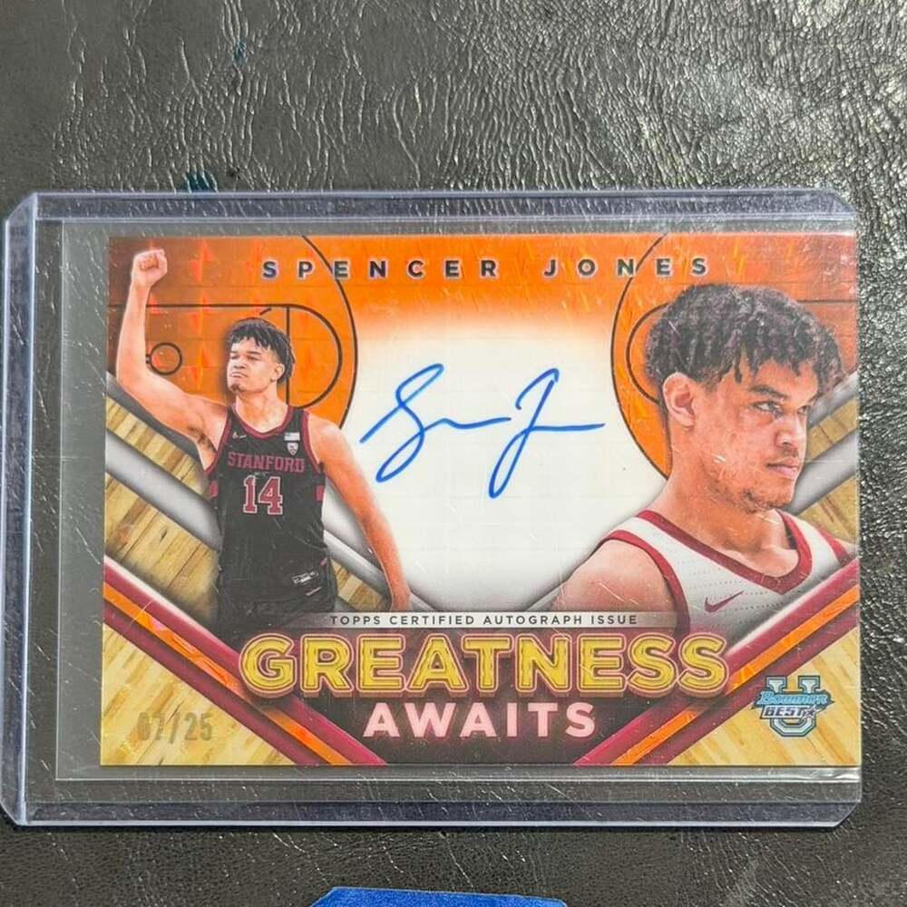 2023-24 Bowman University's Best Spencer Jones Greatness Awaits Autograph Card 0